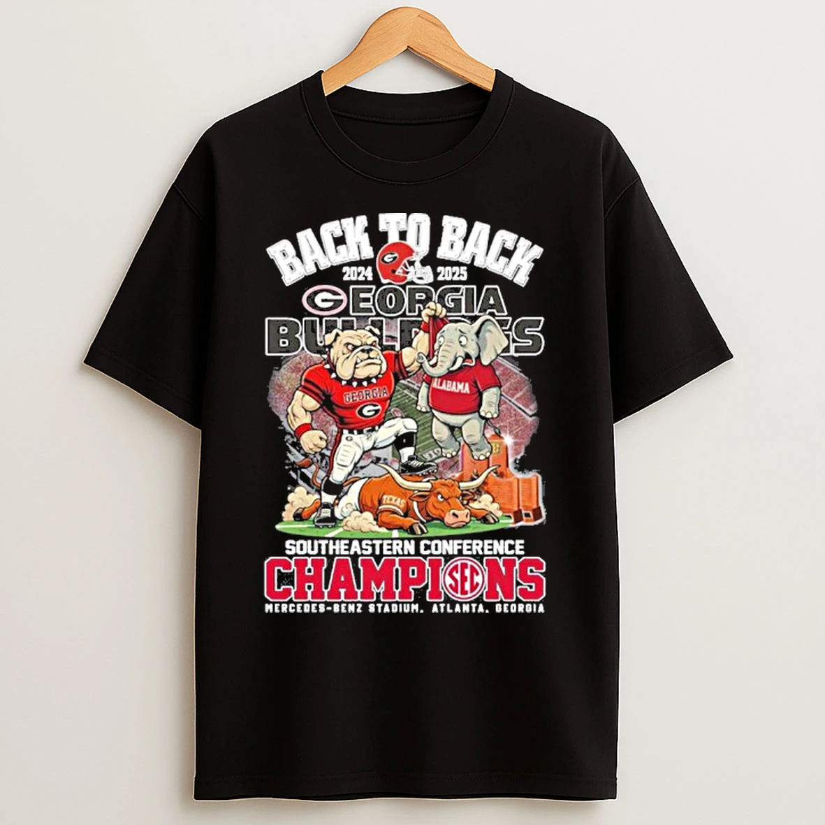 Classic Back 2 Back 2024 2025 Georgia Bulldogs Mascot Southern Conference Champions T Shirts