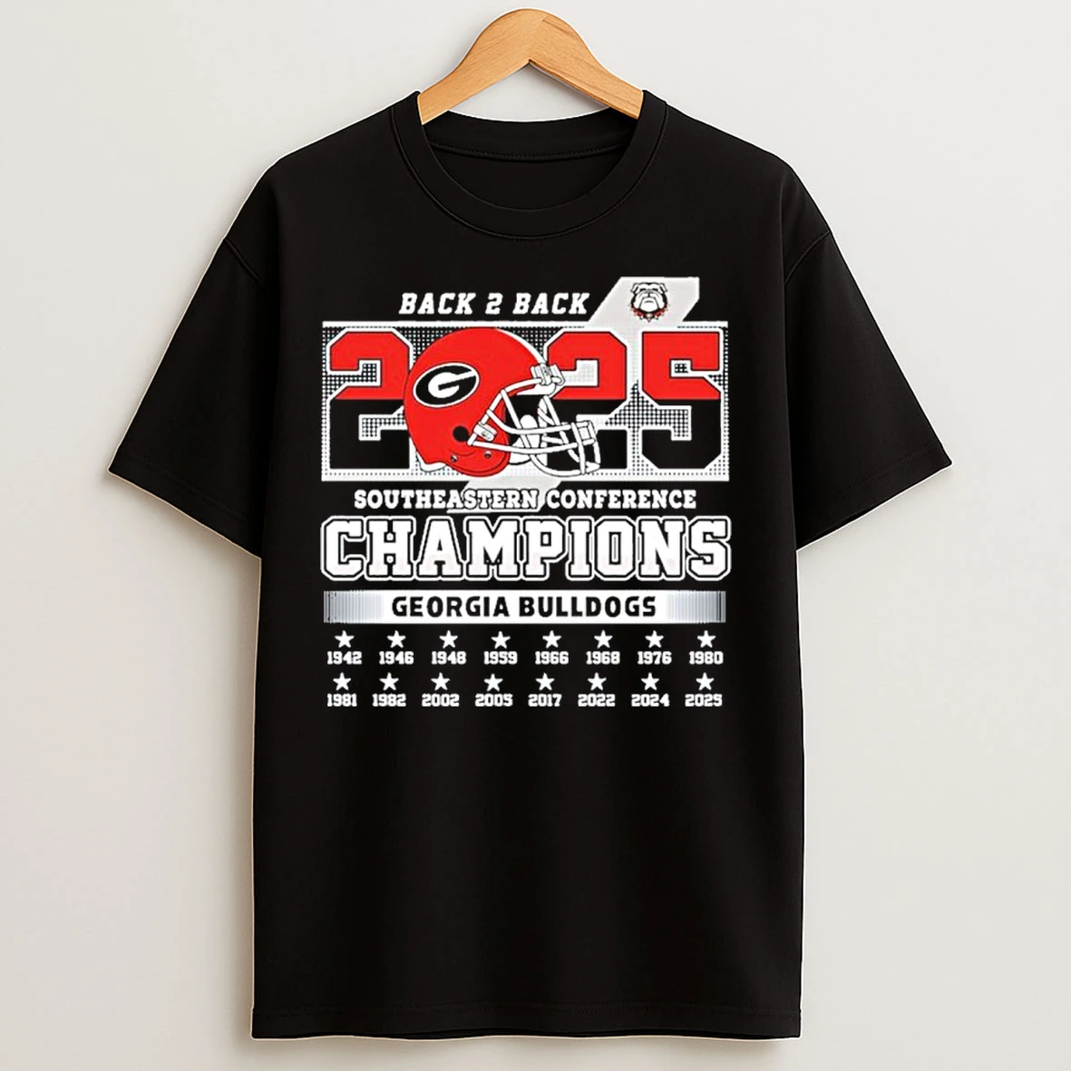 Classic Back 2 Back 2025 Sec Football Champions Georgia Bulldogs T Shirts