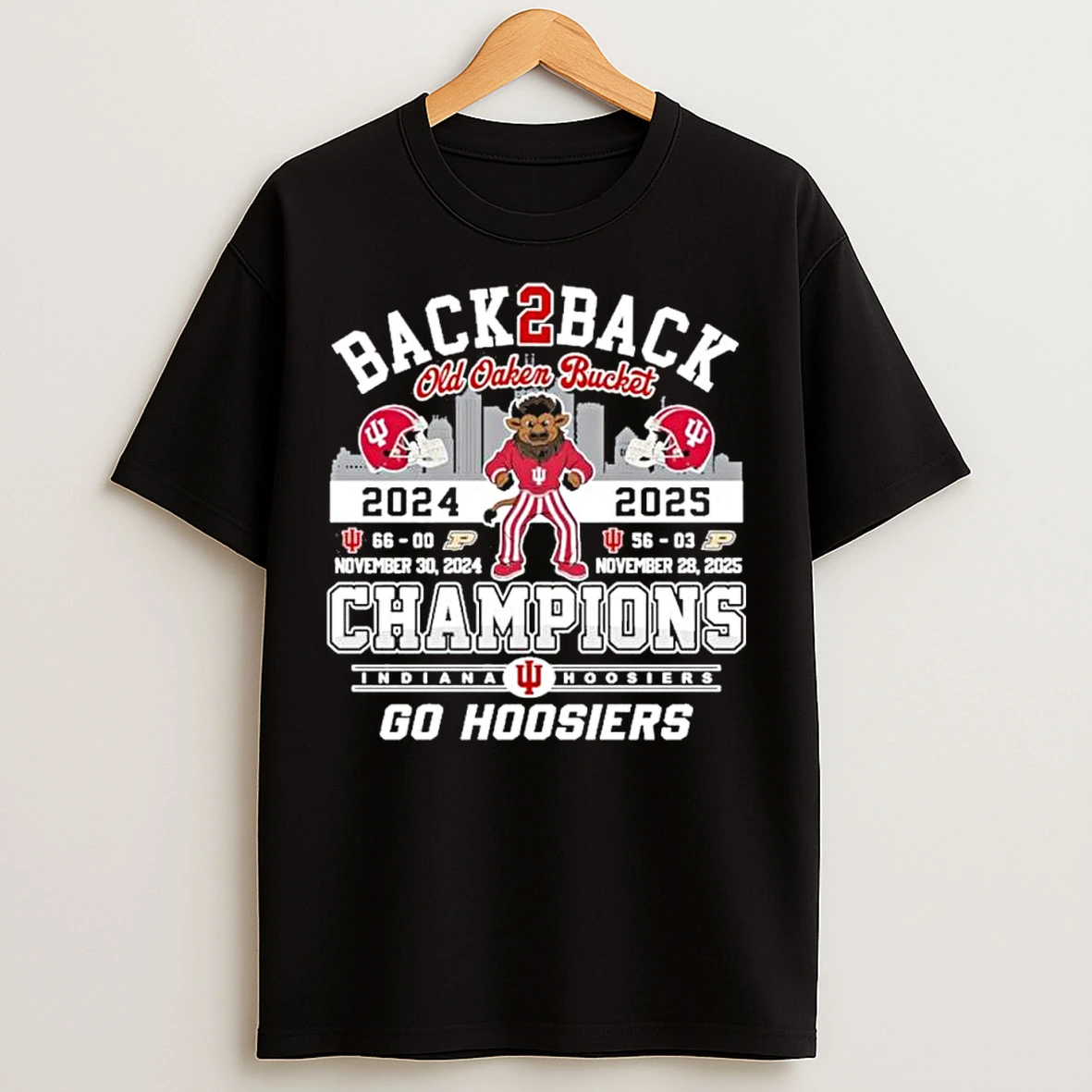 Classic Back 2 Back Old Oaken Bucket Champions Indiana Hoosiers Football T Shirts