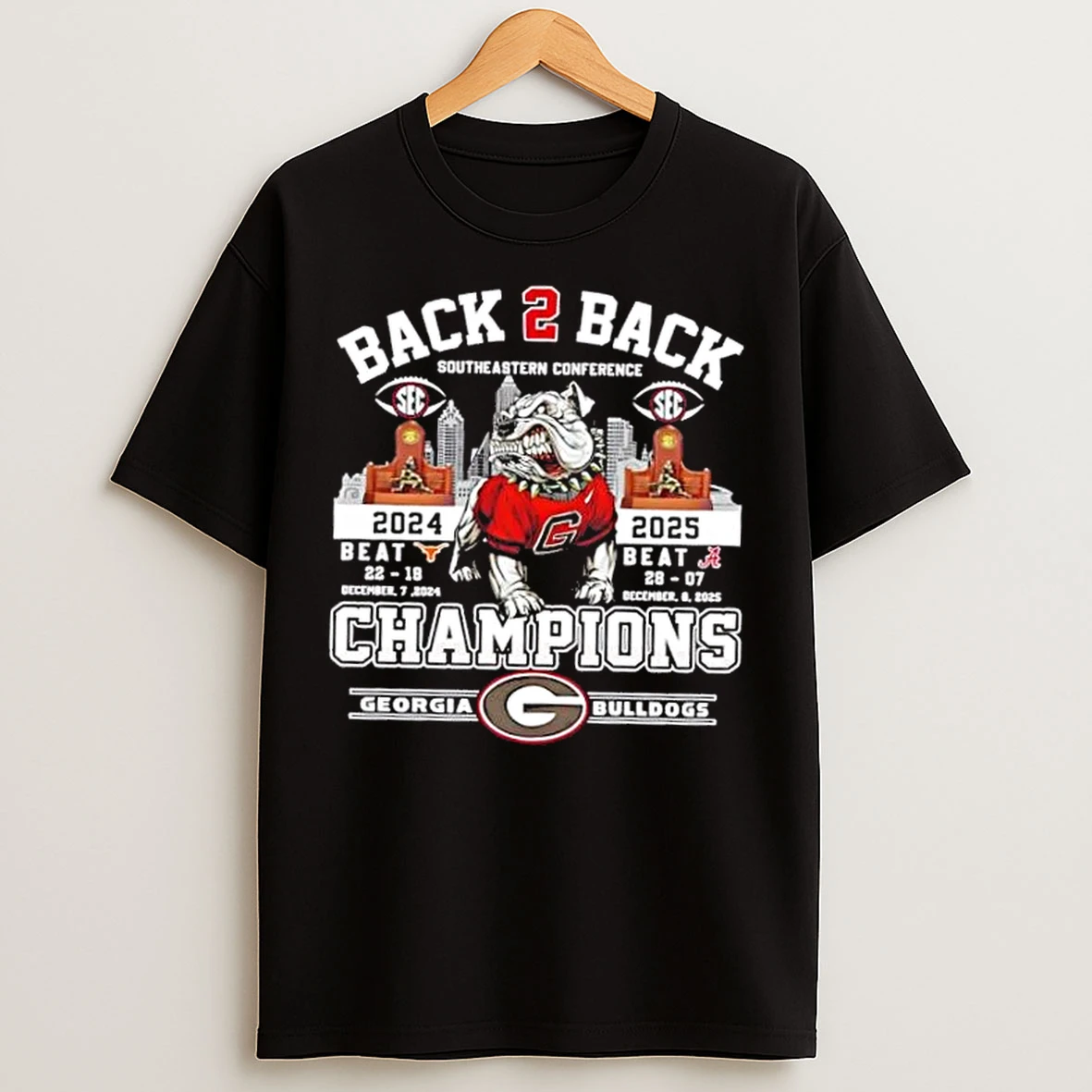 Classic Back 2 Back Southeastern Conference 2024 2025 Beat Texas Longhorns Alabama Crimson Tide T Shirts