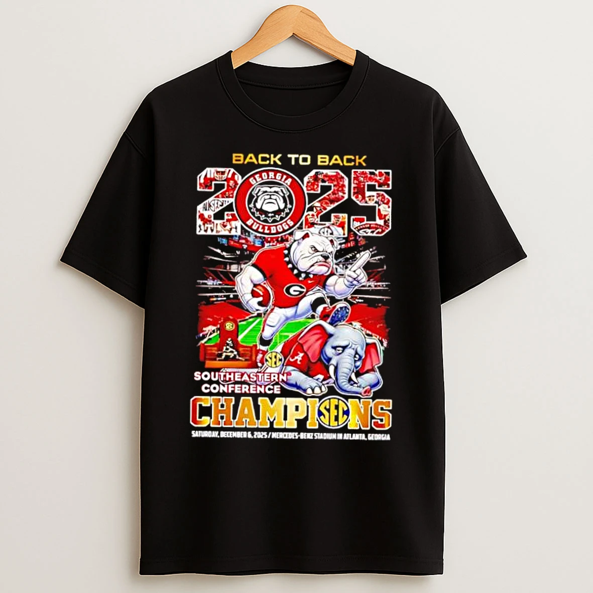 Classic Back To Back 2025 Georgia Bulldogs Southeastern Conference Champions T Shirts