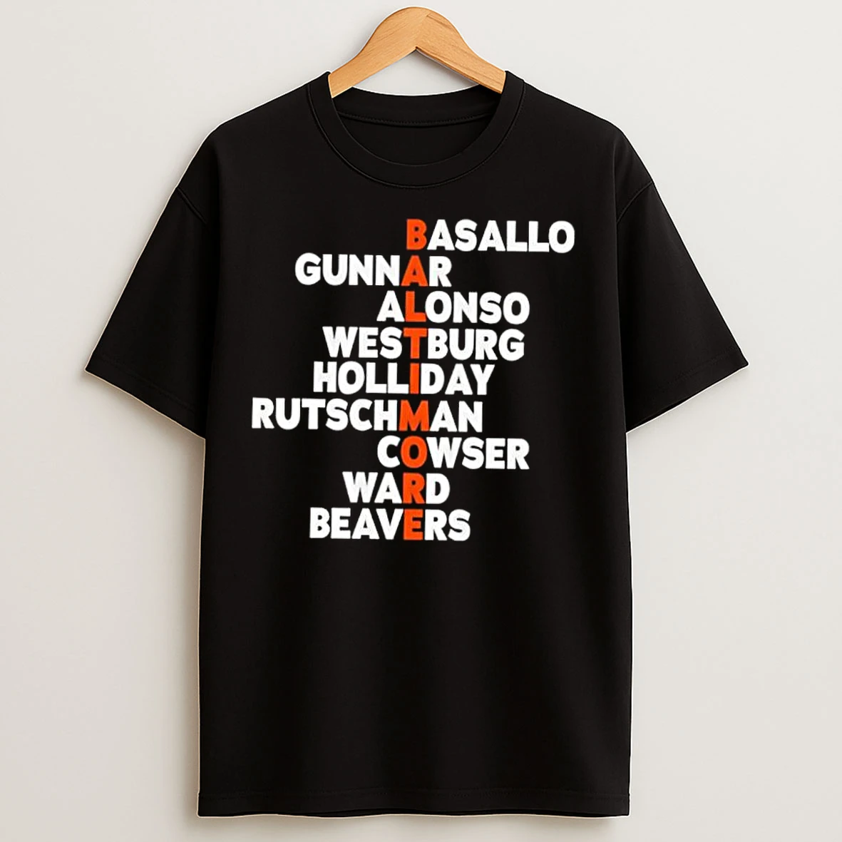 Classic Baltimore Orioles Baseball Names 2026 T Shirts