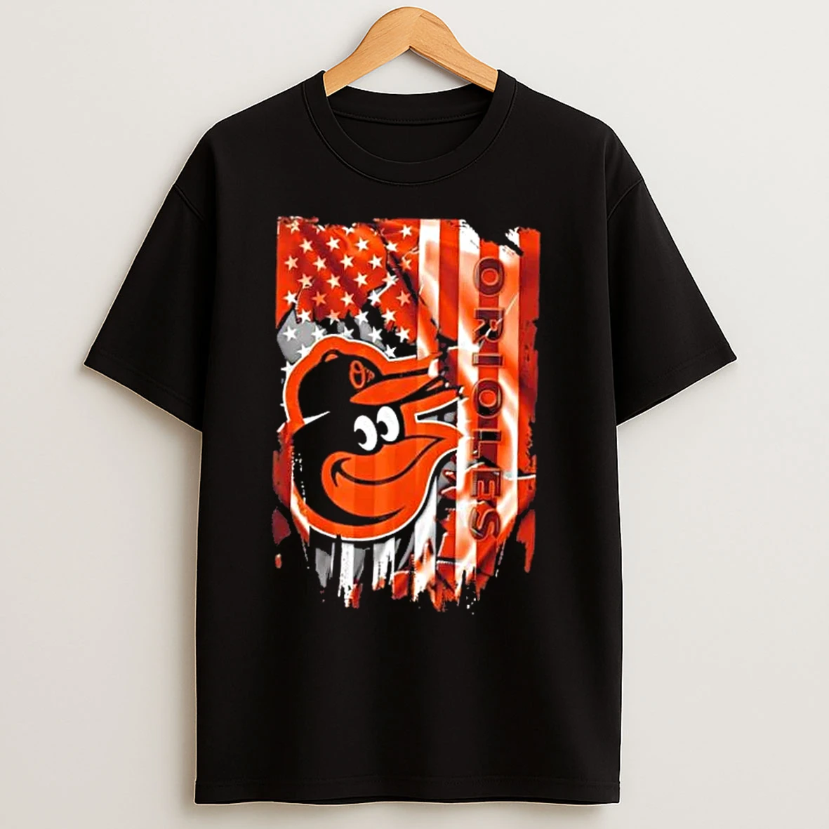 Classic Baltimore Orioles Baseball X American Flag T Shirts