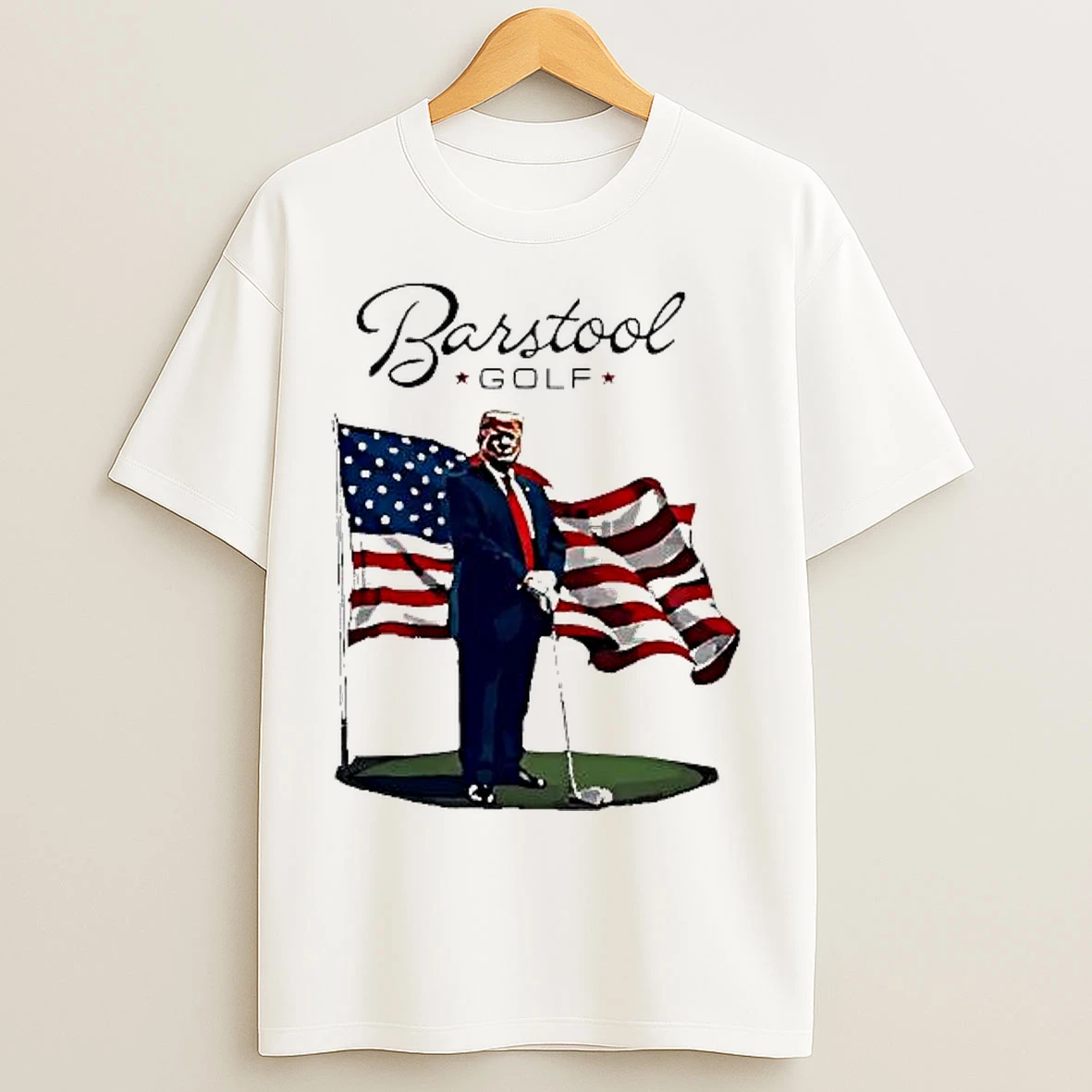 Classic Barstool Golf Trump America Flag T Shirts