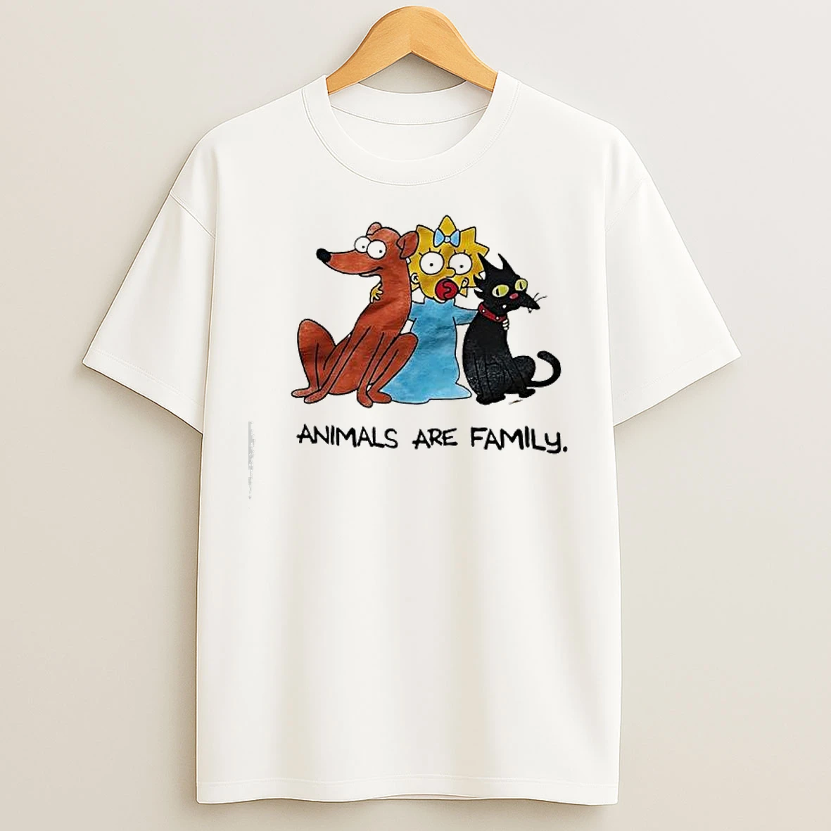 Classic Bart Simpsons Family Pets Animals Are Family T Shirts