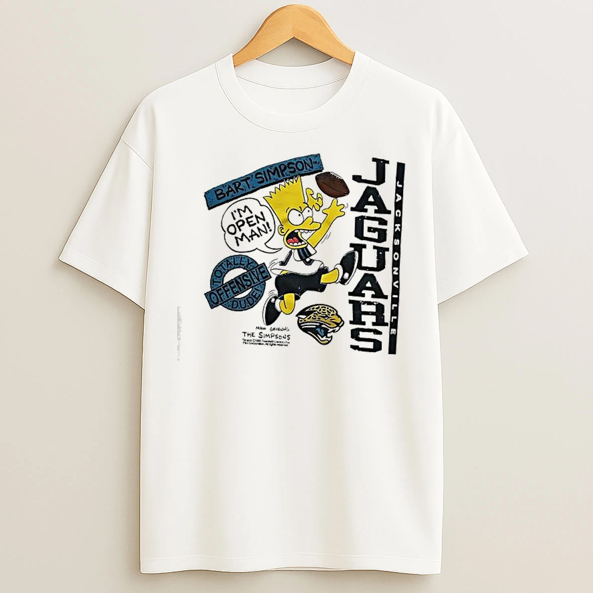 Classic Bart Simpsons Im Open Man Vintage 90s Jacksonville Jaguars T Shirts
