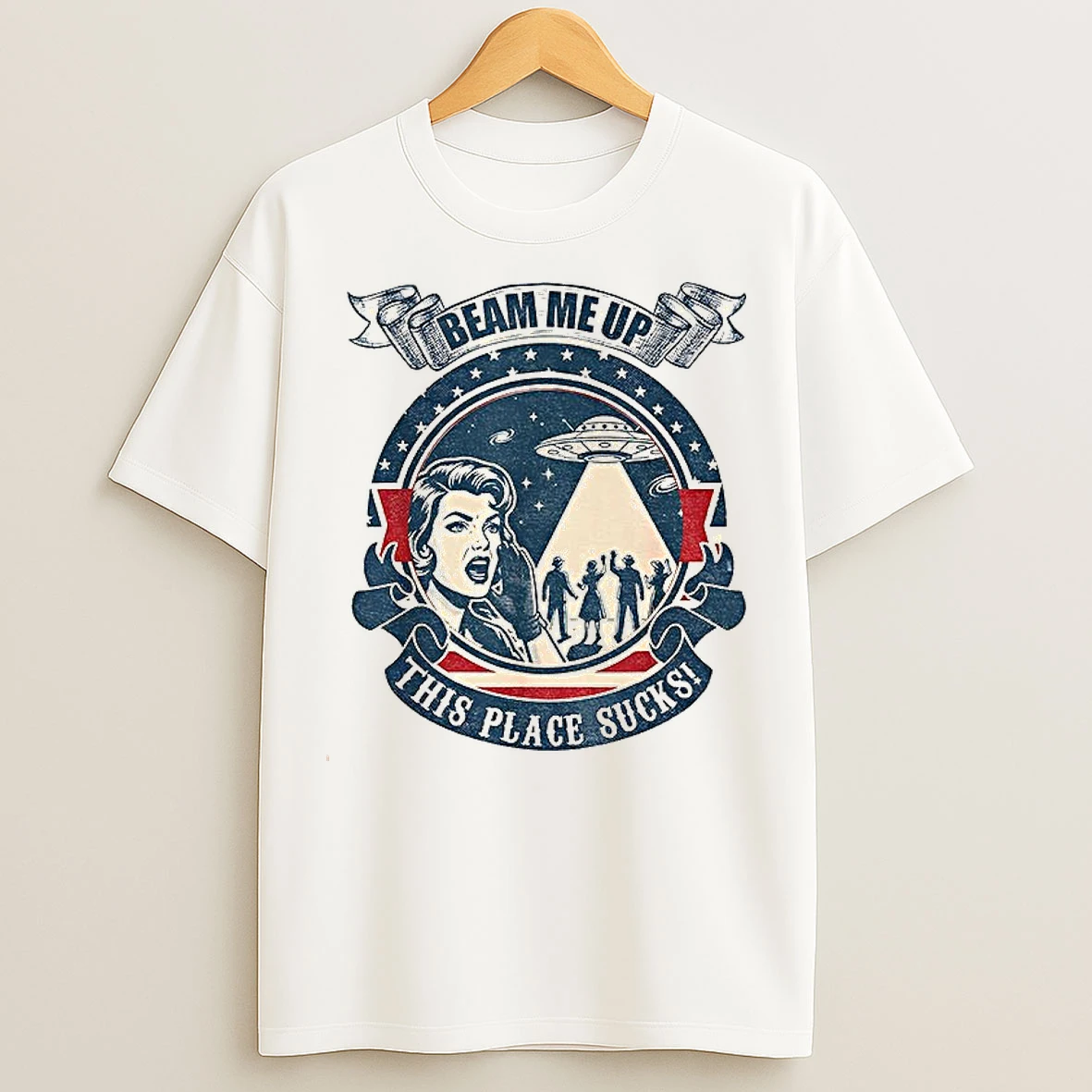 Classic Beam Me Up This Place Sucks Sci Fi Alien T Shirts