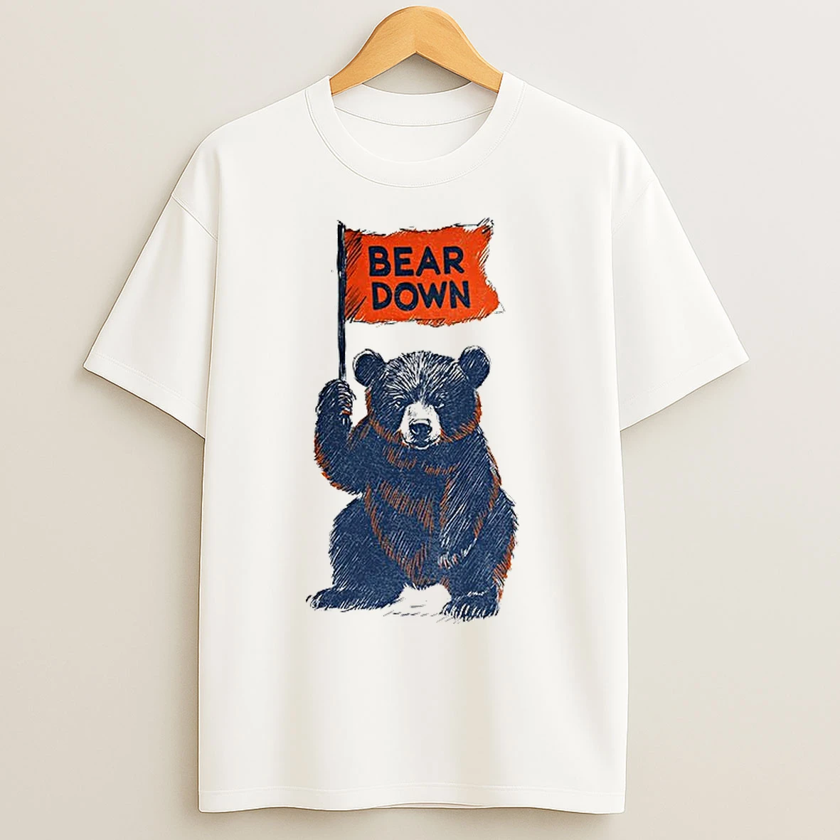 Classic Bear Down Flag Chicago Bears Football 2025 Nfl T Shirts