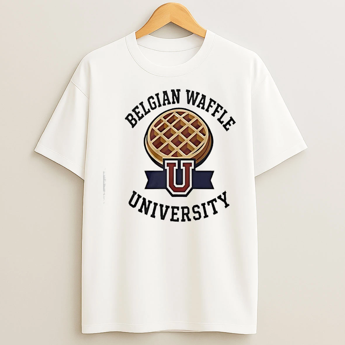 Classic Belgian Waffle University Logo T Shirts