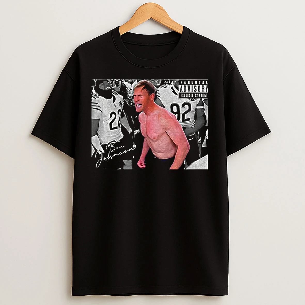 Classic Ben Johnson Chicago Bears Football Parental Advisory Explicit Content Photo T Shirts