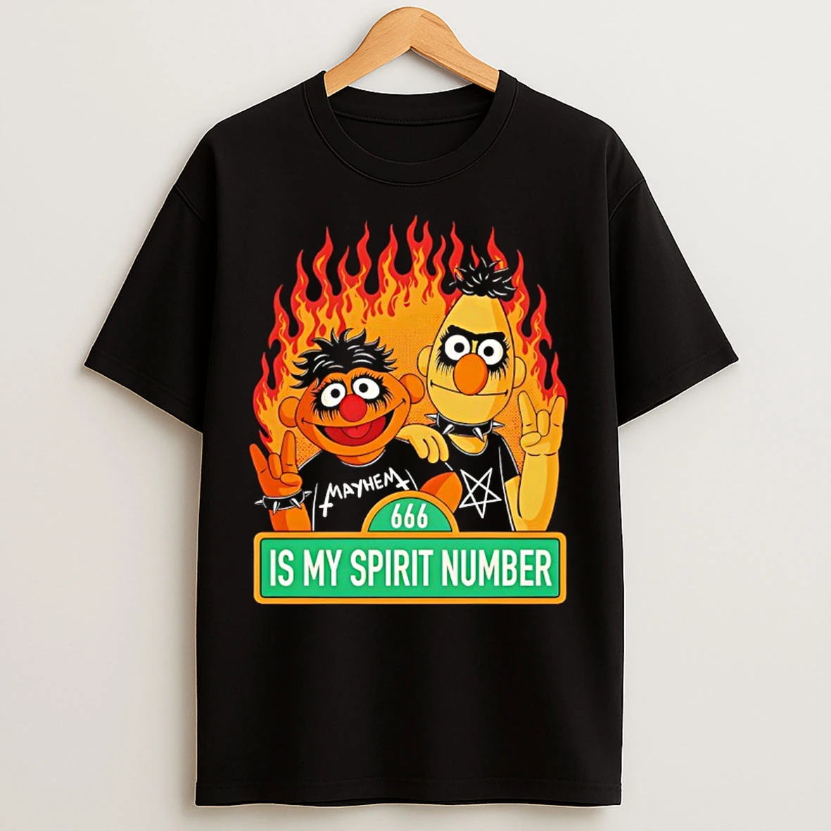 Classic Bert And Ernie 666 Is My Spirit Number T Shirts