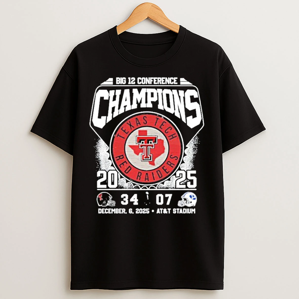 Classic Big 12 Conference Champions 2025 Texas Tech 34 7 Byu Vintage T Shirts