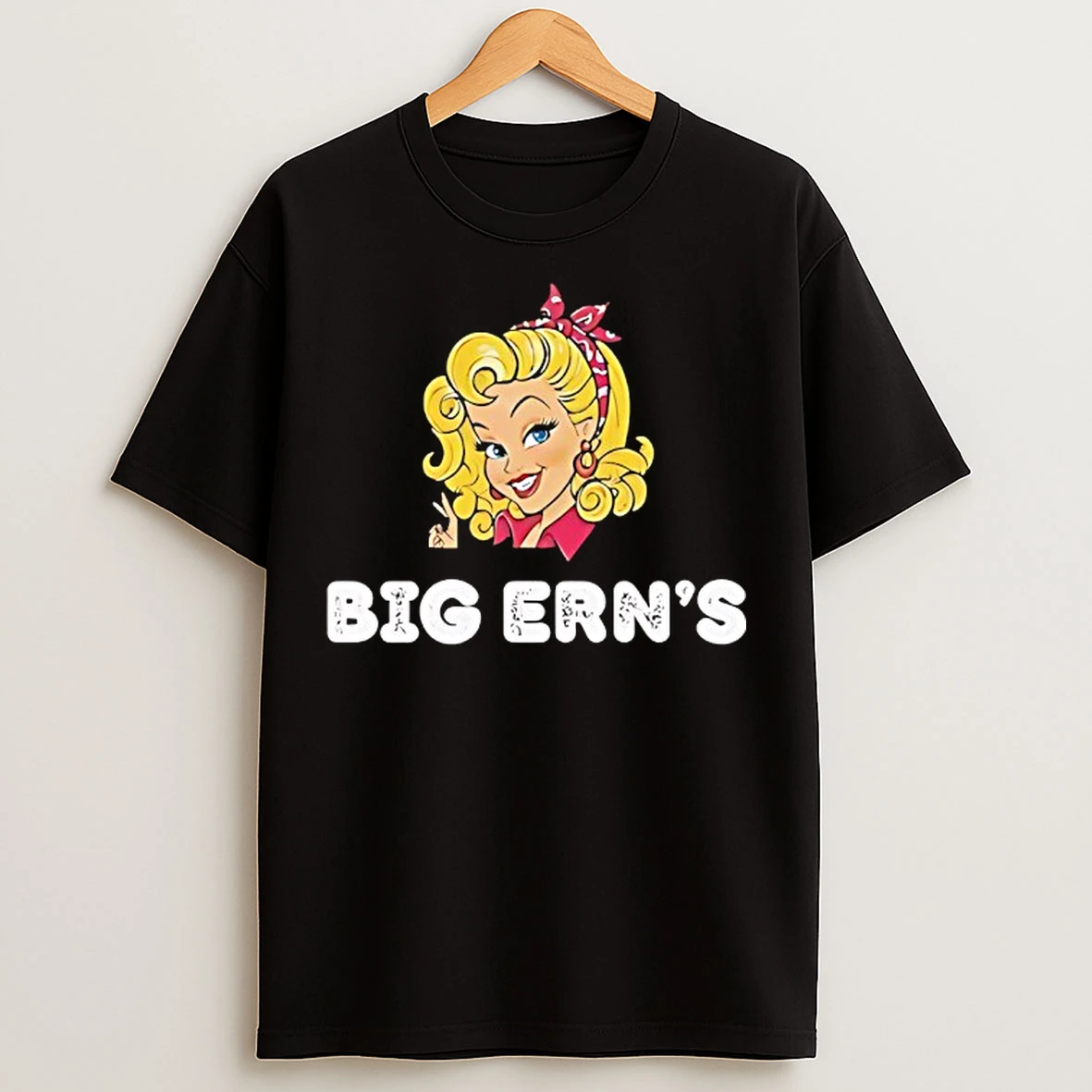 Classic Big Erns Blonde Pinup Face Retro T Shirts