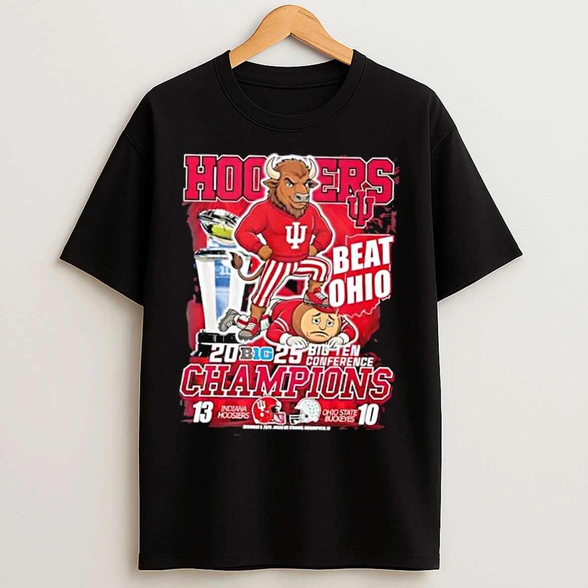 Classic Big Ten Conference Champions Indiana Hoosiers Beat Ohio State Buckeyes Mascots T Shirts