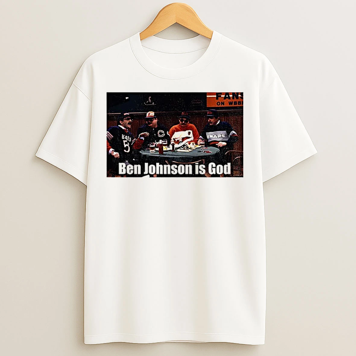 Classic Bill Swerskis Superfans Chicago Bears Ben Johnson Is God Nfl Football T Shirts