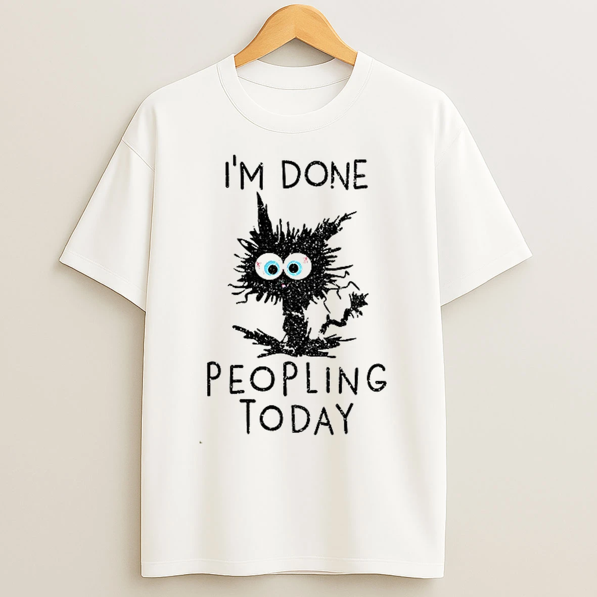 Classic Black Cat Im Done Peopling Today T Shirts