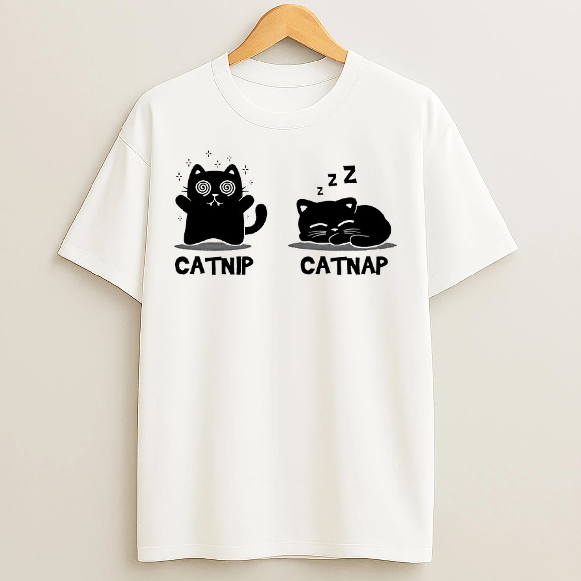 Classic Black Cat Catnip Catnap T Shirts