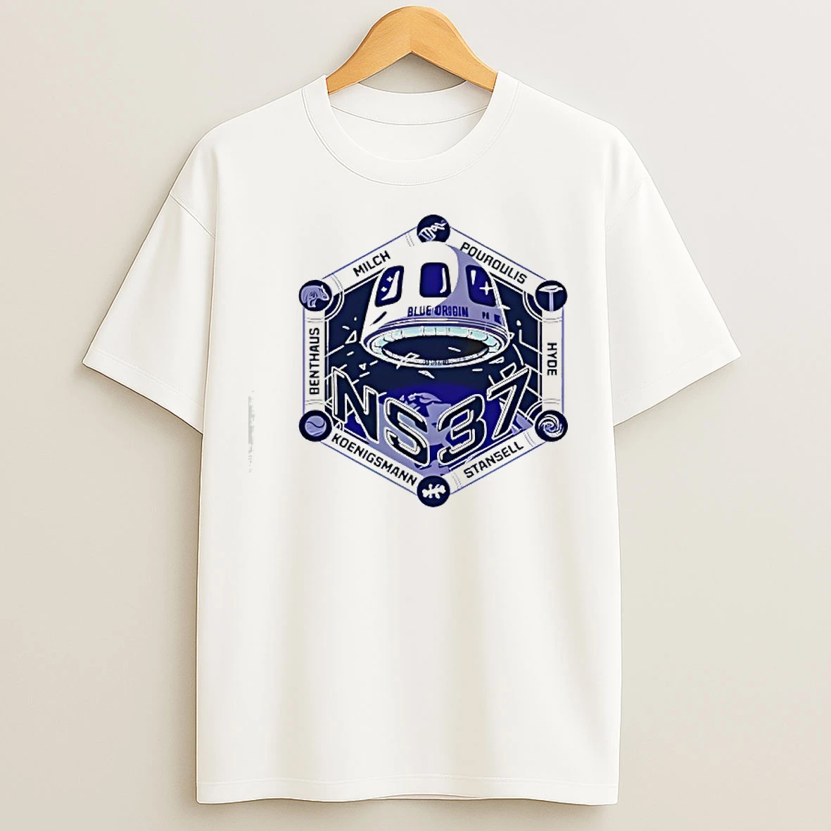 Classic Blue Origin Ns 37 Mission Stansell Hyde Pouroulis Milch Koenigsmann T Shirts