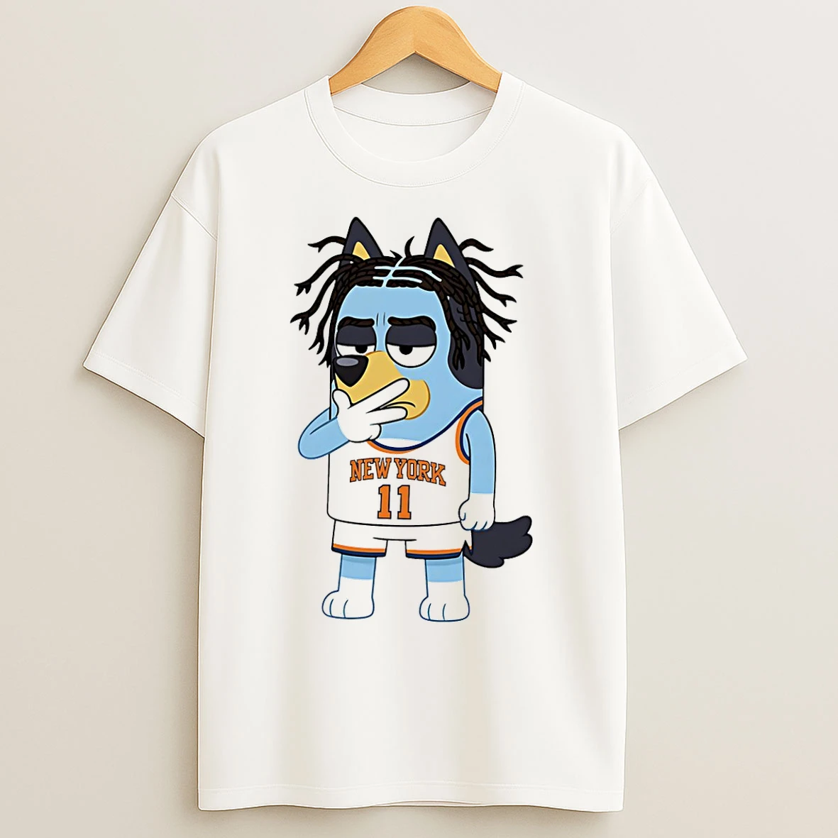 Classic Bluey Jalen Brunson New York Knicks Cartoon T Shirts