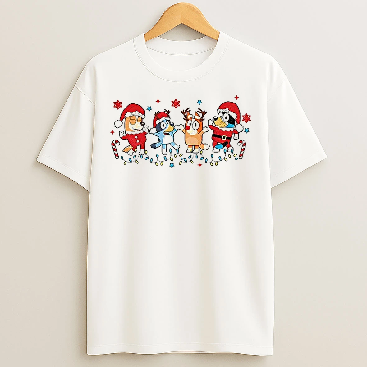Classic Bluey Family Santa Winter Merry Christmas 2025 T Shirts