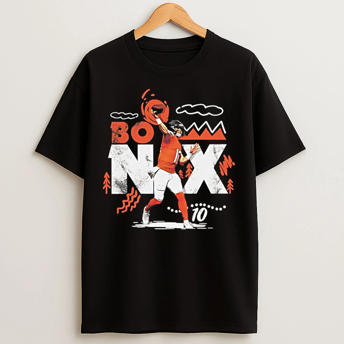 Classic Bo Nix 10 Denver Broncos Player Name And Number Vintage T Shirts