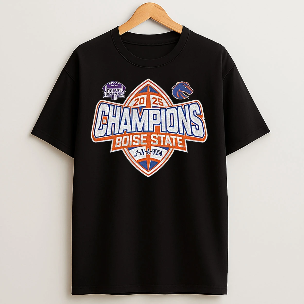 Classic Boise State Broncos 2025 Mountain West Champions 3 In A Row T Shirts