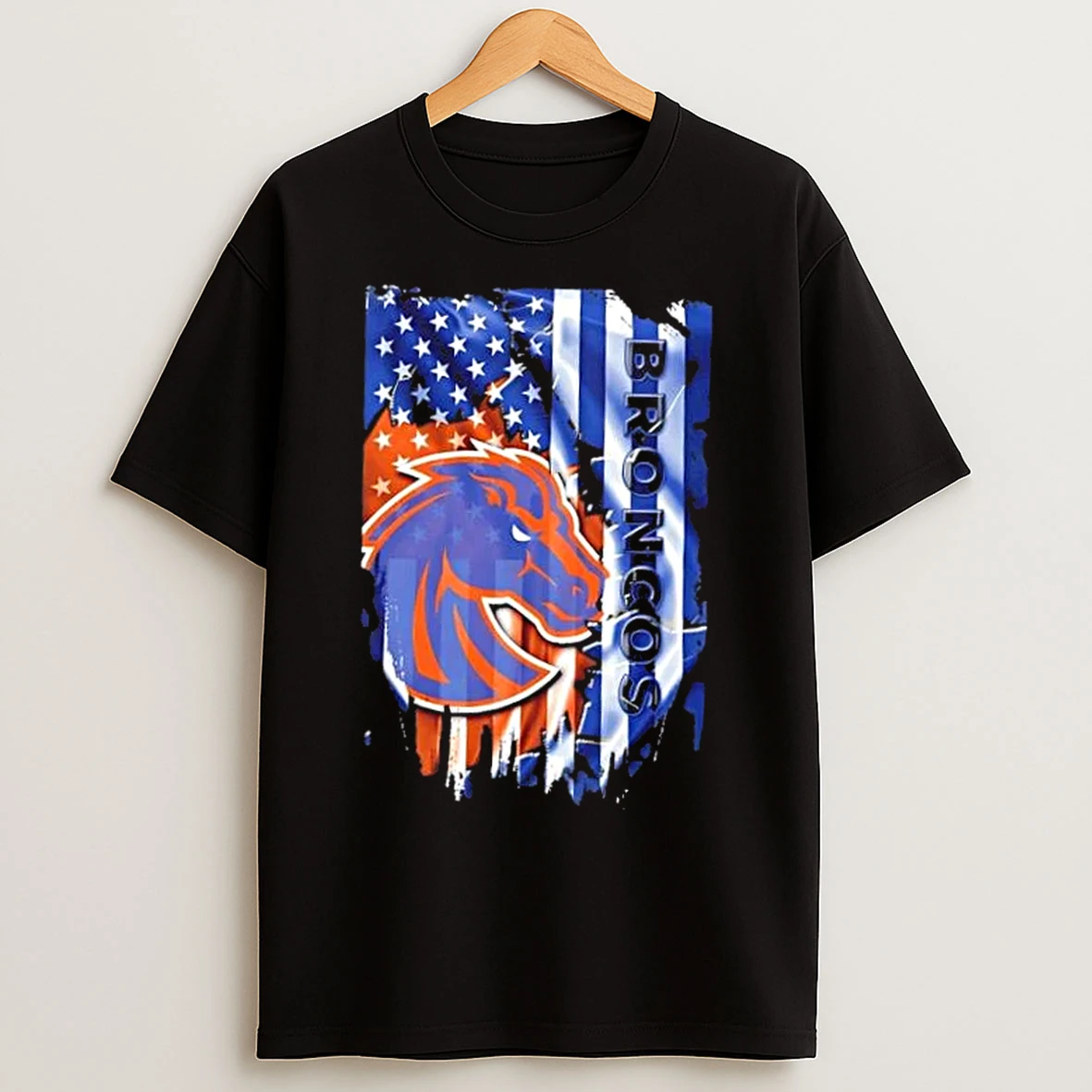 Classic Boise State Broncos Football X American Flag T Shirts