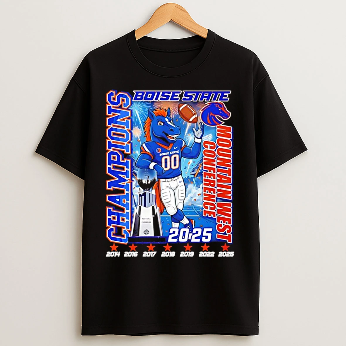 Classic Boise State Football 2025 Mountain West Conference Champions 7 Time T Shirts