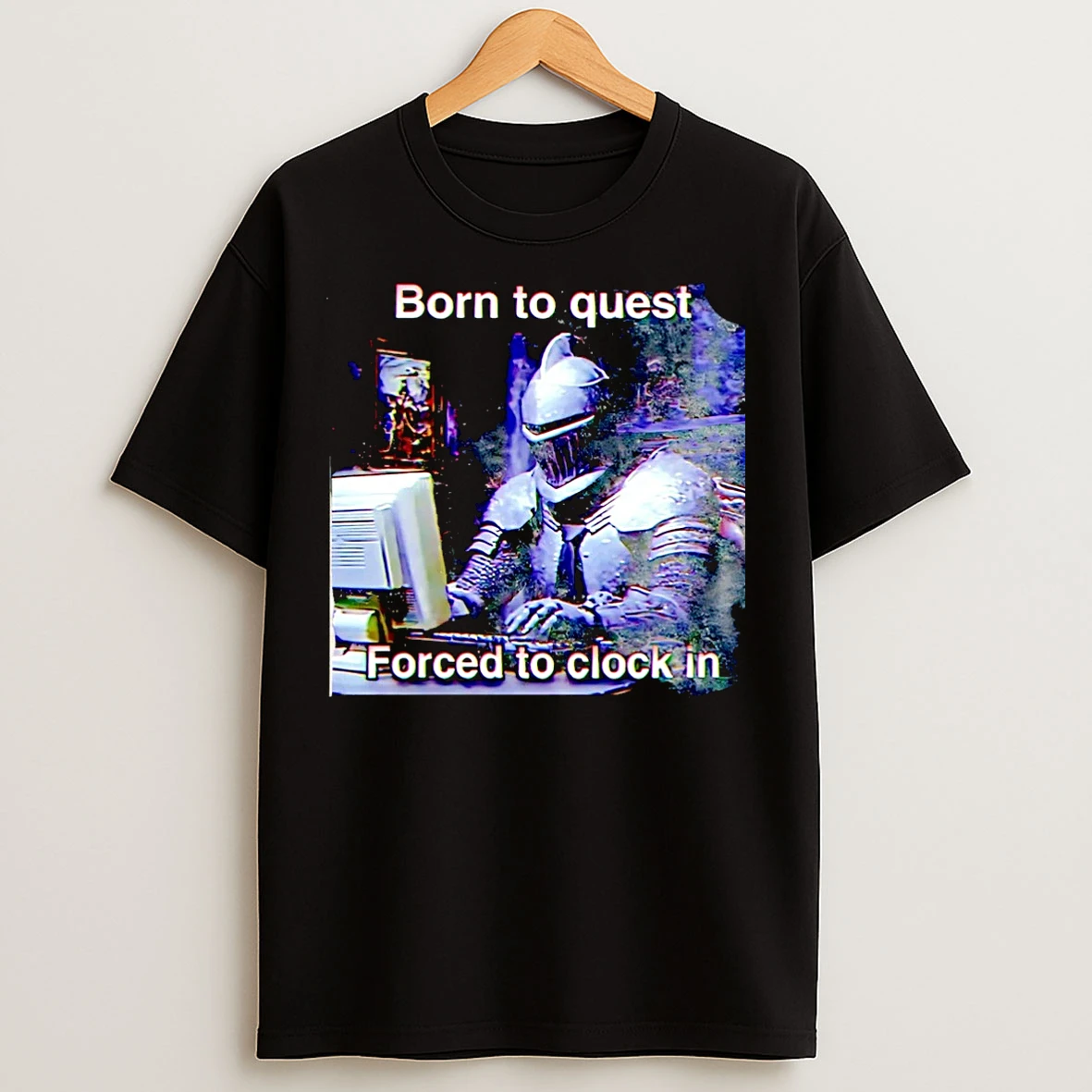 Classic Born To Quest Forced To Clock In Christmas T Shirts