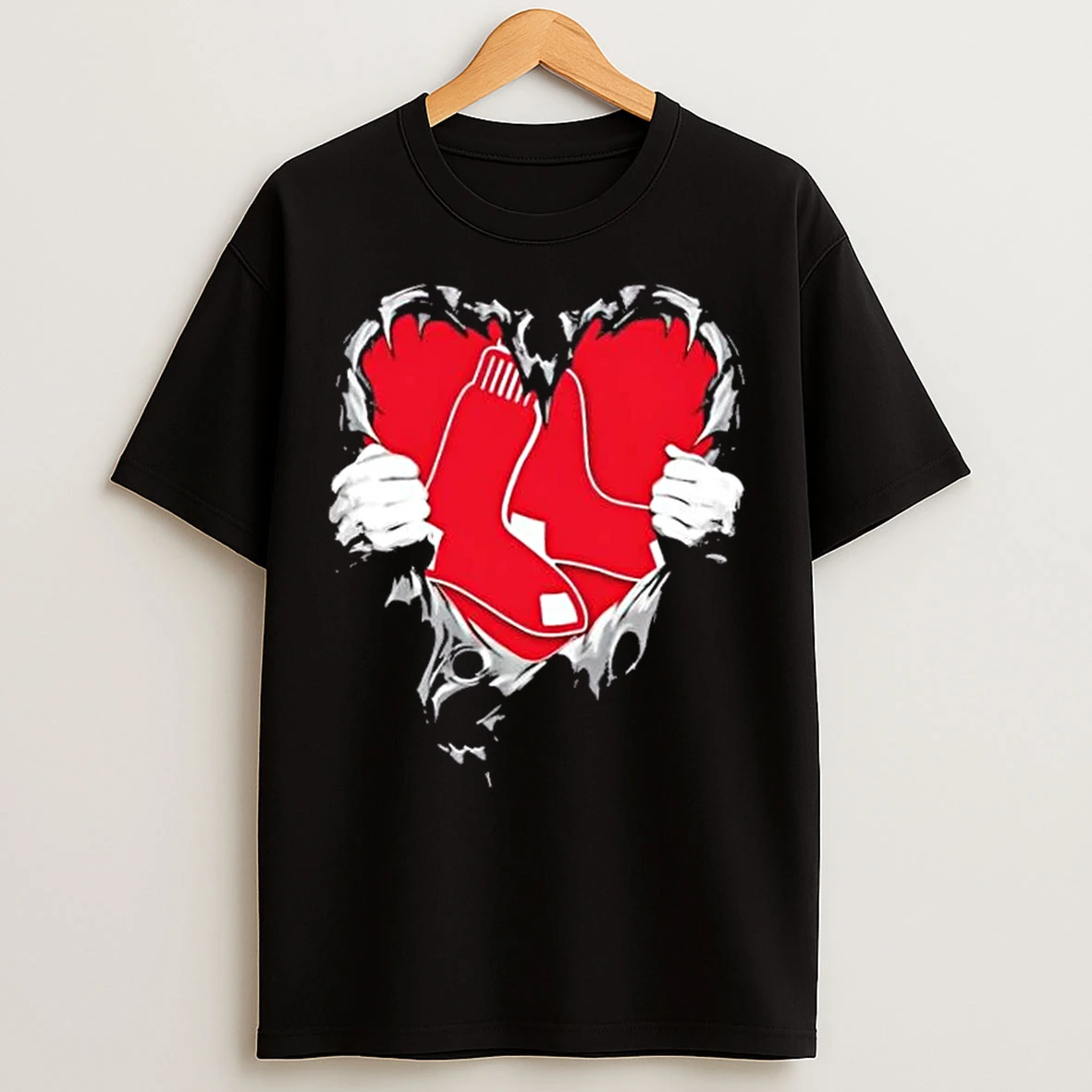 Classic Boston Red Sox Rip The Chest Forever In My Heart T Shirts