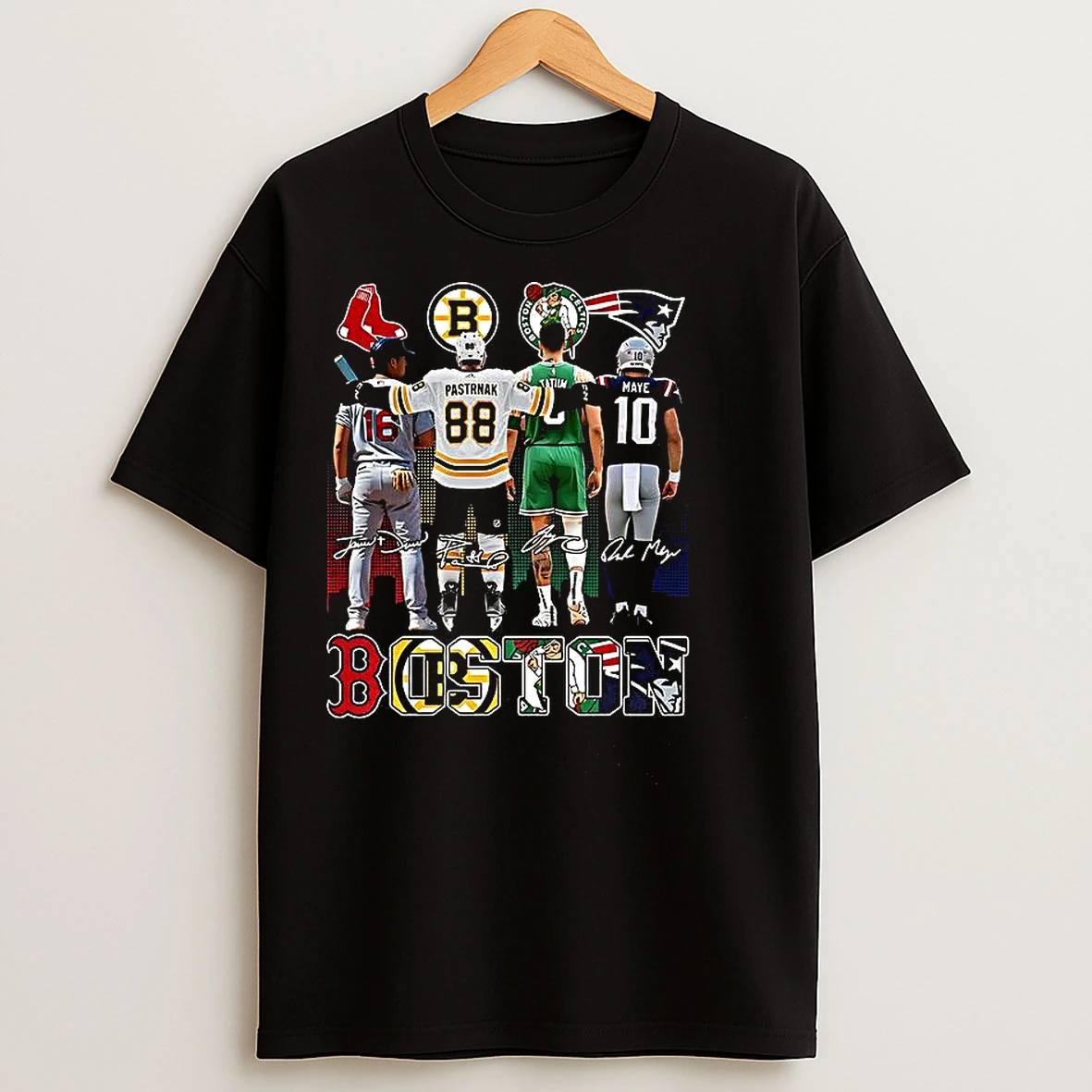 Classic Boston Sports Teams Signature T Shirts