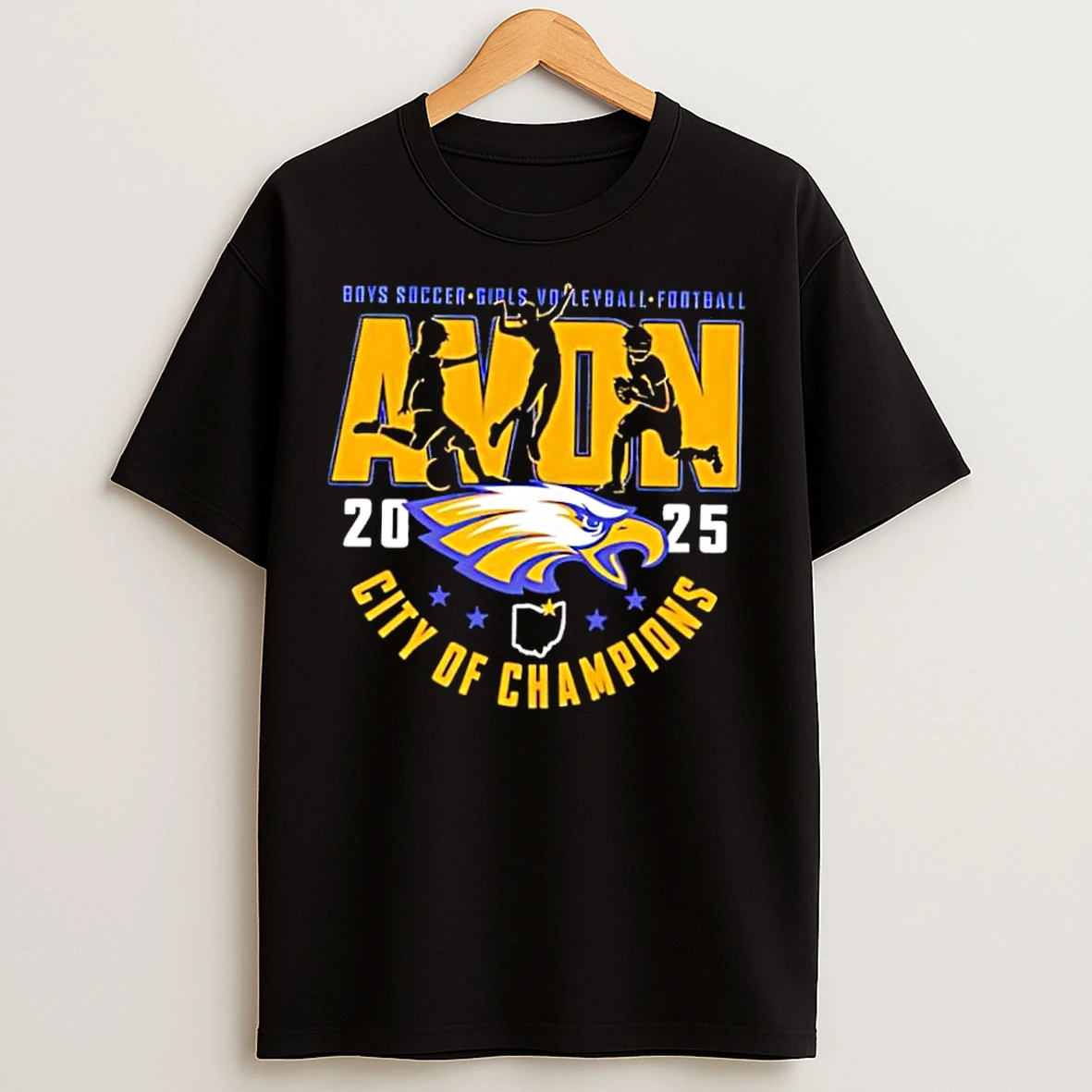 Classic Boys Soccer Girls Volleyball Football Avon Eagles City Of Champions 2025 T Shirts