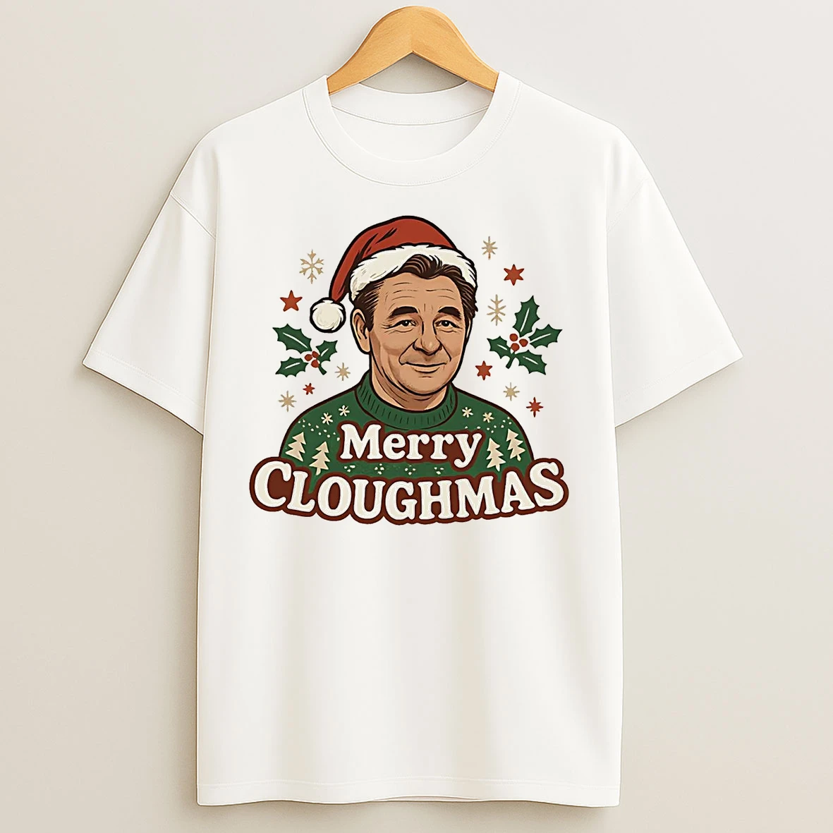 Classic Brian Clough Nottingham Forest Merry Cloughmas Christmas T Shirts