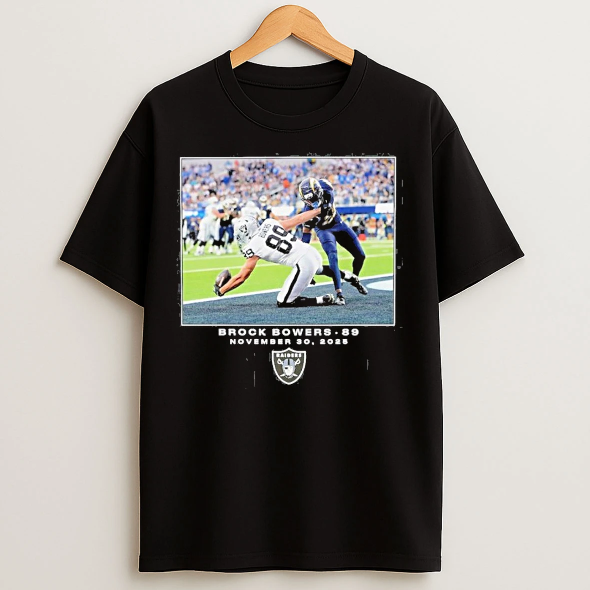 Classic Brock Bowers Black Las Vegas Raiders Nfl 30 2025 Logo T Shirts