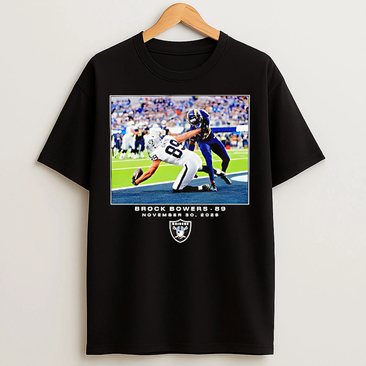 Classic Brock Bowers Las Vegas Raiders Nfl Flash Features Week 13 Big And Tall T Shirts