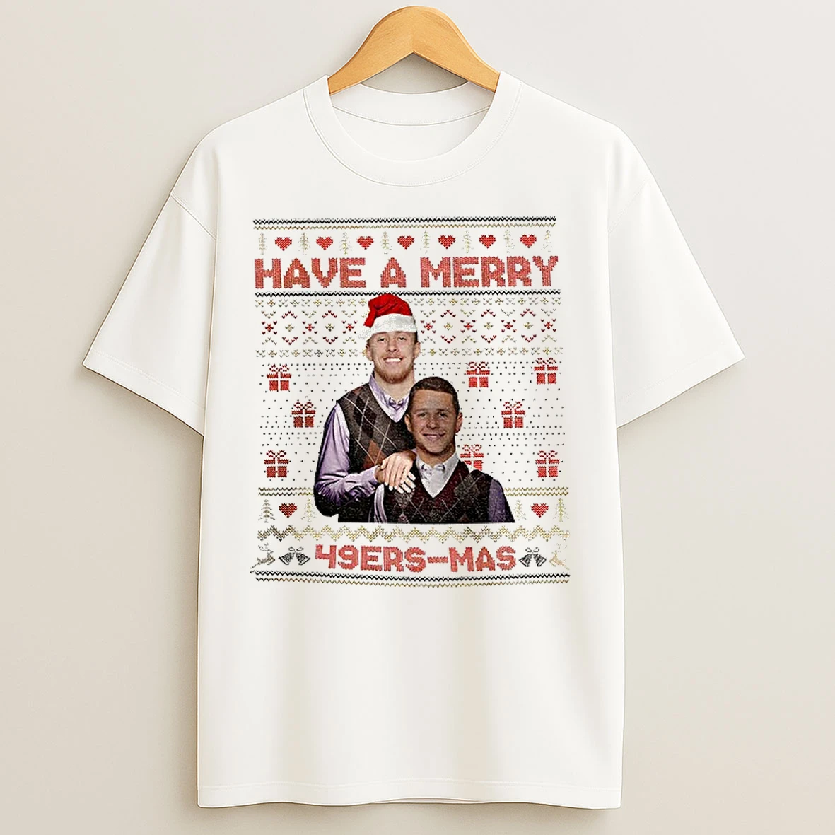 Classic Brock Purdy And George Kittle San Francisco 49ers Stepbrothers Have A Merry 49ers Mas Christmas T Shirts