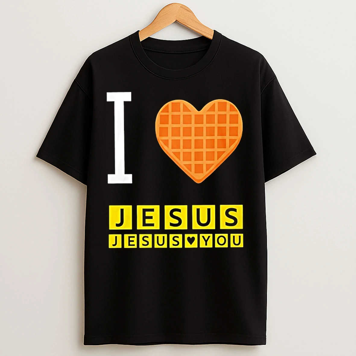 Classic Bryce Crawford Wearing I Love Jesus Jesus Loves You Waffle House T Shirts