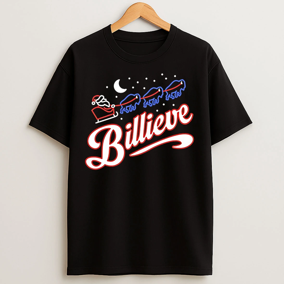 Classic Buffalo Bills Billieve Santa Sleigh T Shirts