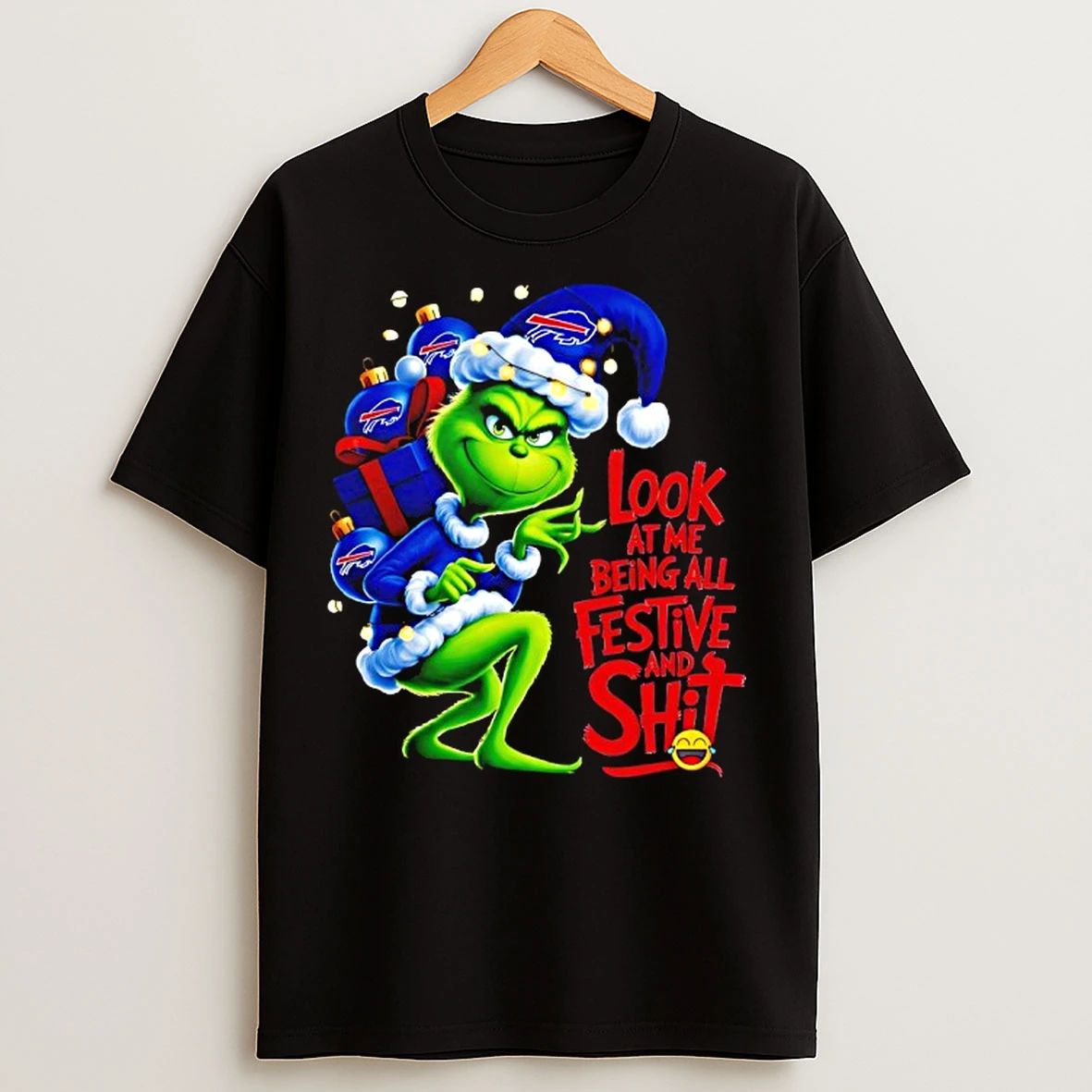 Classic Buffalo Bills Grinch Look At Me Being All Festive T Shirts