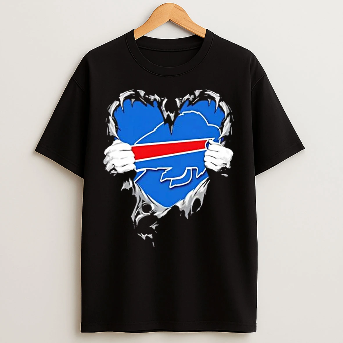 Classic Buffalo Bills Rip The Chest Forever In My Heart T Shirts