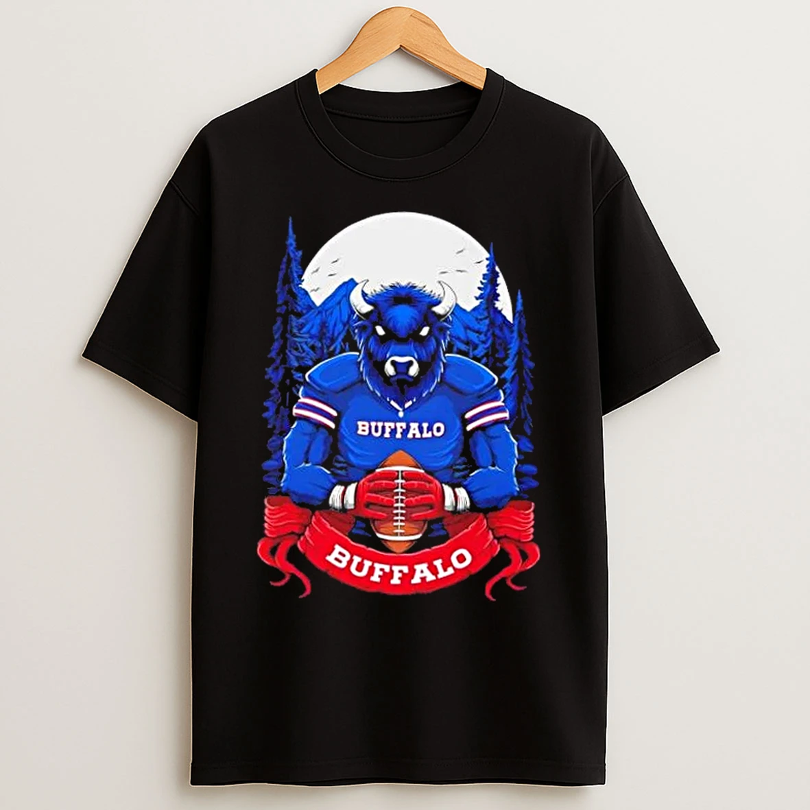Classic Buffalo Bills Football Mascot Hug The Ball T Shirts