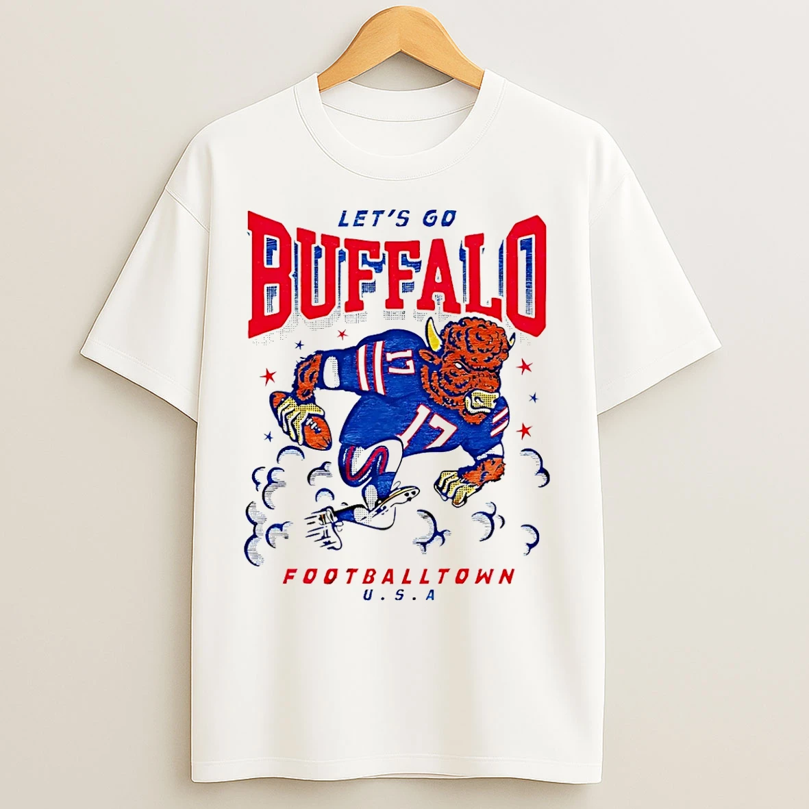 Classic Buffalo Bills Lets Go Buffalo Footballtown Usa Mascot T Shirts