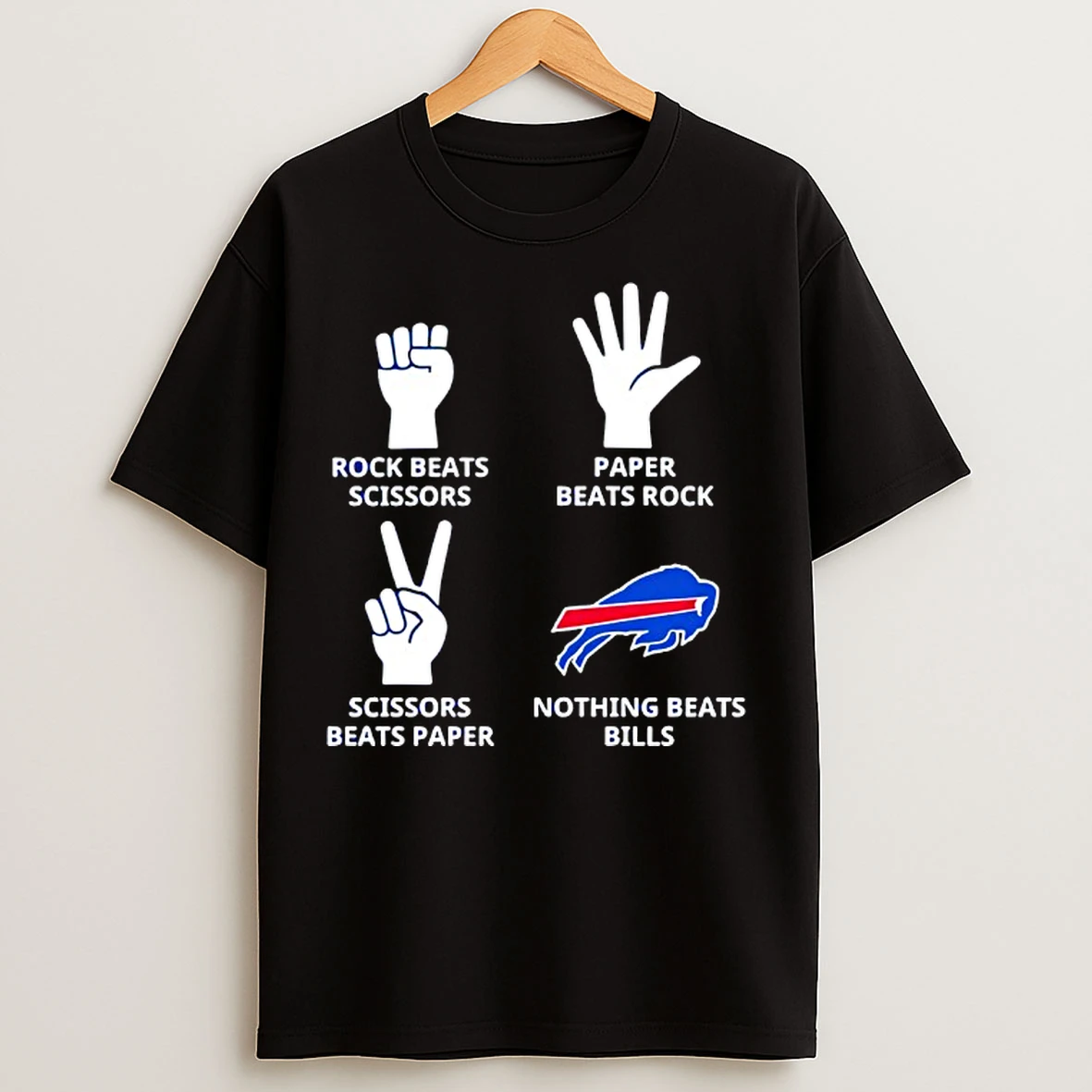 Classic Buffalo Bills Nothing Beats Rock Beats Scissors Paper Beats Rock Scissors Beats Paper T Shirts
