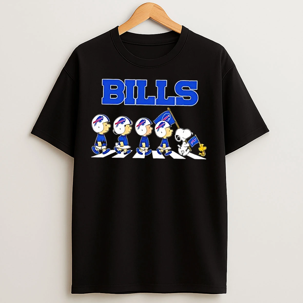 Classic Buffalo Bills X Peanuts Snoopy And Friends Abbey Road T Shirts