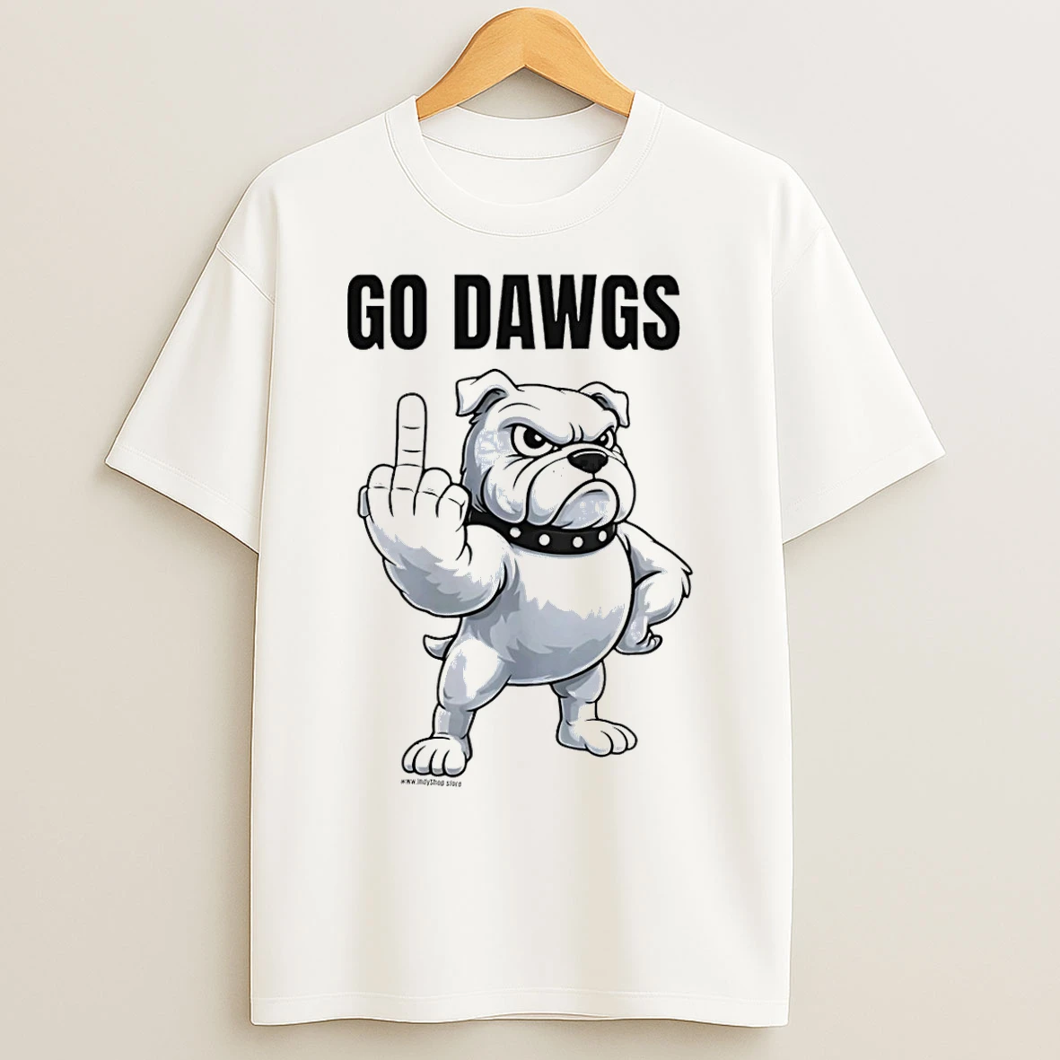 Classic Bulldog Flipping Off Go Dawgs Middle Finger T Shirts