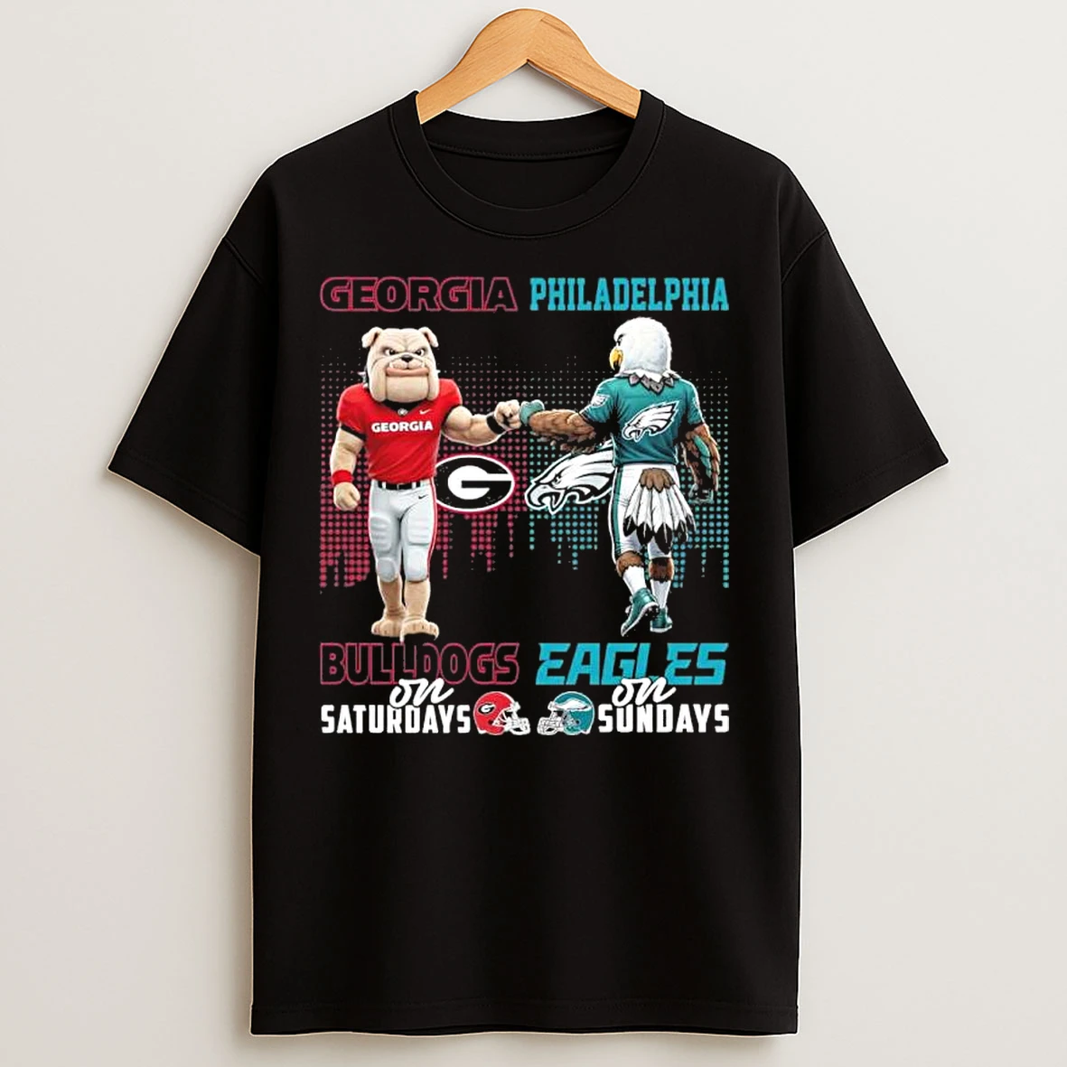 Classic Bulldogs Vs Eagles Mascot On Saturdays And On Sundays T Shirts