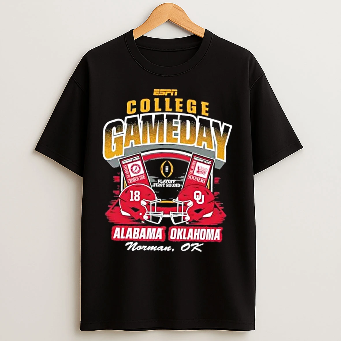 Classic Cfp 25 26 Alabama Vs Oklahoma Norman Ok 1st Round Ticket T Shirts