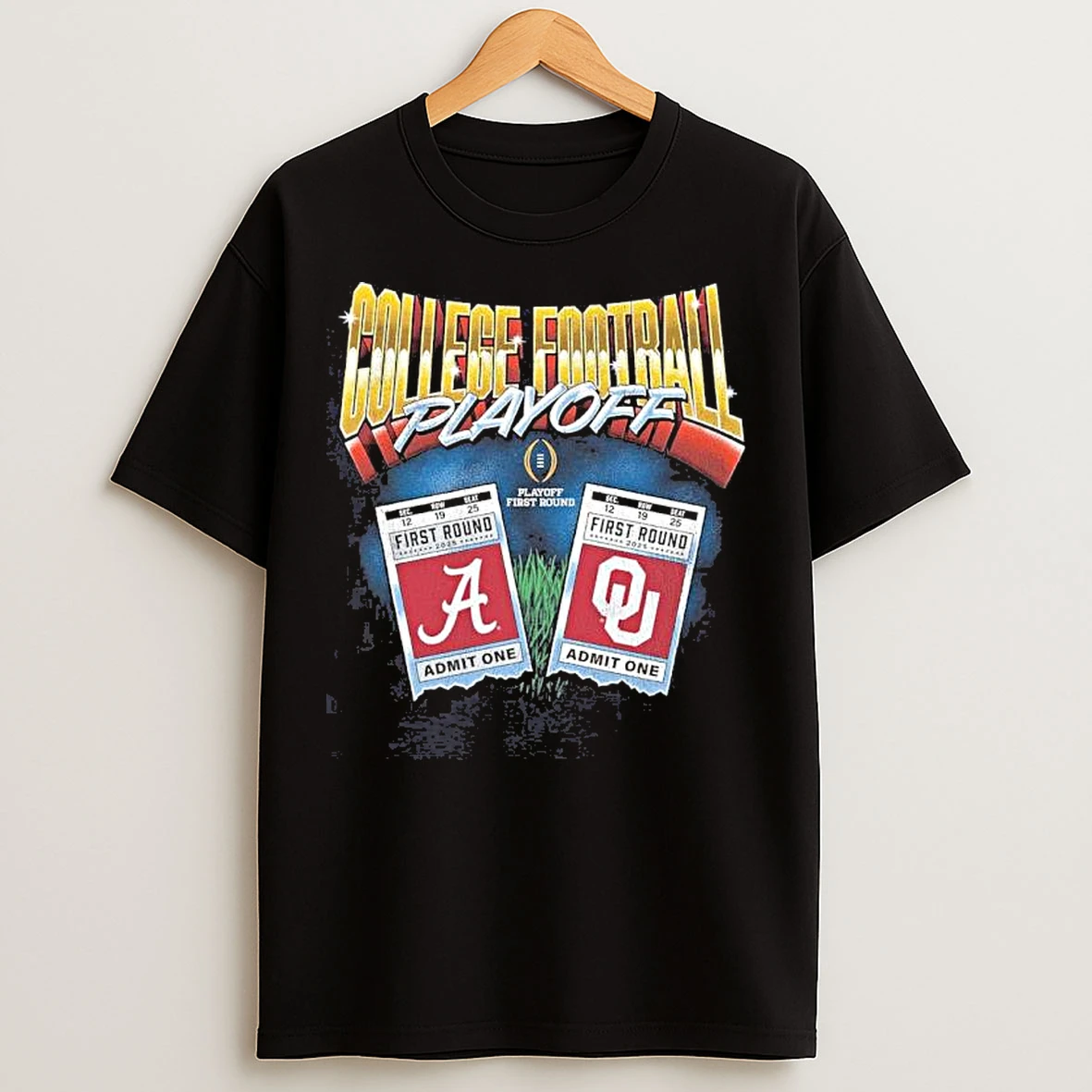 Classic Cfp First Round 2025 Oklahoma Sooners Vs Alabama Crimson Tide Matchup Ticket T Shirts