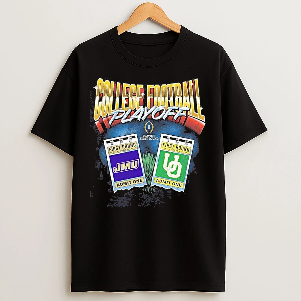 Classic Cfp First Round 2025 Oregon Ducks Vs James Madison Dukes Matchup Ticket T Shirts