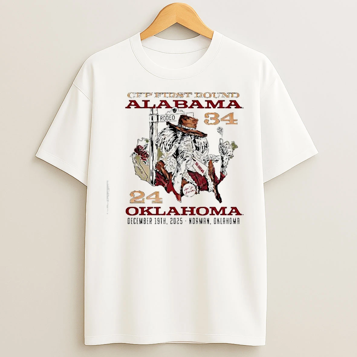 Classic Cfp First Round Alabama Oklahoma December 19th 2025 Norman Oklahoma T Shirts
